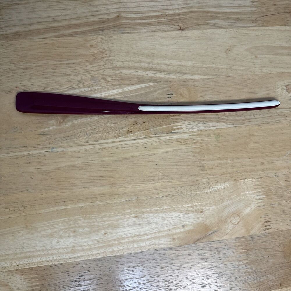 Pampered Chef Micro Mix N Scraper Long Narrow Spatula Cranberry Red Silicone 12”